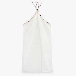 ZARA White Linen Halter Dress